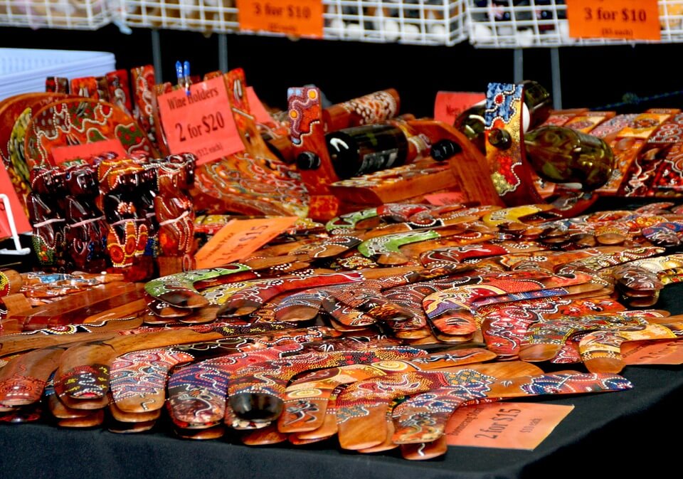 Boomerang stall in Melbourne markets